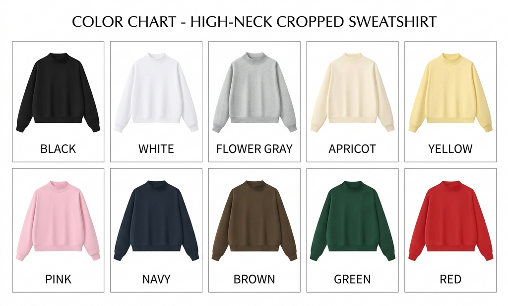 Mock-Neck Crew Oversized Fleece Sweatshirt